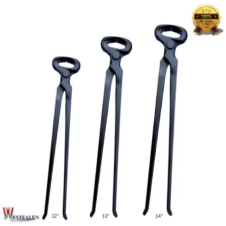 Farrier Stainless Steel Black Hoof Nipper by WESTFALENINSTRUMENTE – Available in 12", 13", and 14" sizes with hardened cutting edges and semi-polished black finish for precise, professional hoof trimming.