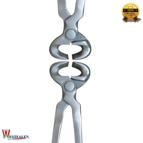 Spring Loaded Hoof Nipper by WESTFALENINSTRUMENTE – One-hand hoof trimming tool with ultra-sharp blades and high-grade steel body in 12" and 13" sizes for ponies and livestock hoof care.