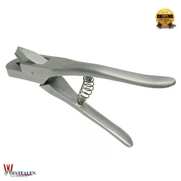 Aluminum V-notch ear notcher 7.5" long with ergonomic grip for livestock ear marking – by Westfaleninstrumente, ideal for pigs, sheep, and goats