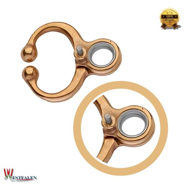 Brass Nose Leader Ring for Bulls with Locking Pin – Livestock Control Tool for Farm and Veterinary Use