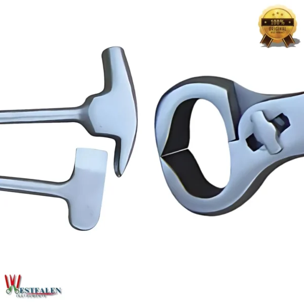 Hoof Nippers with Hammer and Chisel by WESTFALENINSTRUMENTE – Multi-functional 4-in-1 farrier tool (nipper, shoe puller, hammer, clinch cutter) for hoof and shoe repair on farms or in horse trailers.