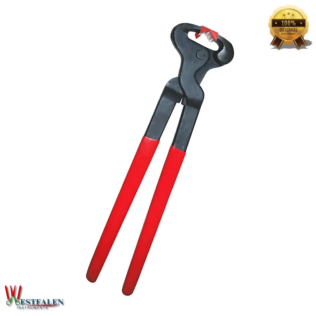 Hoof Nipper with Vinyl Handle by WESTFALENINSTRUMENTE – Ergonomic carbon steel hoof trimmer in 12", 13", and 14" sizes for trimming and hoof care of all hoofed animals.