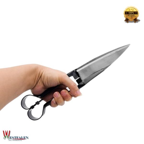 Westfaleninstrumente 13" R-Shaped Sheep and Alpaca Shears with Carbon Steel Double Blades and Coated Handle on White Background