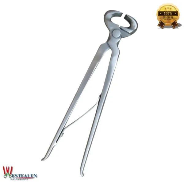 Spring Loaded Hoof Nipper by WESTFALENINSTRUMENTE – One-hand hoof trimming tool with ultra-sharp blades and high-grade steel body in 12" and 13" sizes for ponies and livestock hoof care.