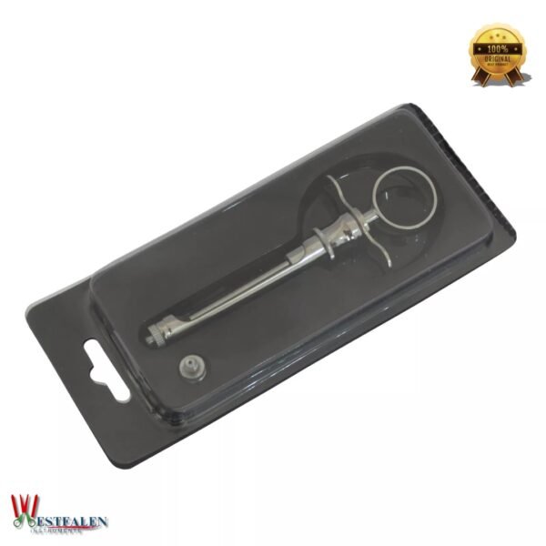 Westfaleninstrumente German Anesthetic Syringe Self-Aspirating 1.8CC made of stainless steel on white background