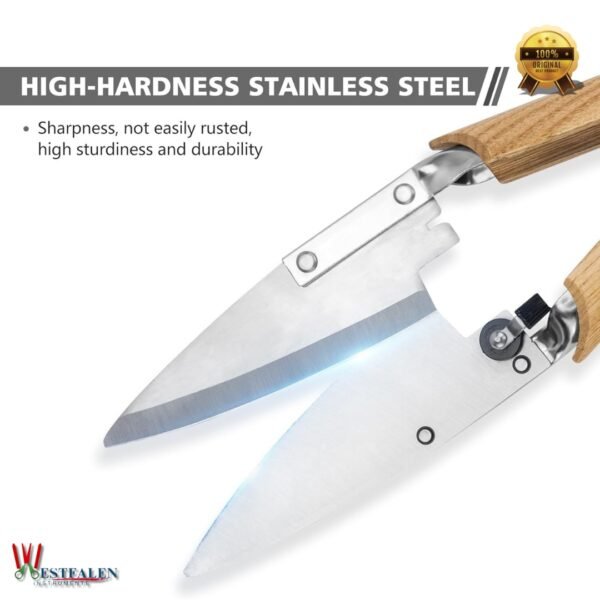 Westfaleninstrumente 11.8” Single Bow Sheep Shears with Stainless Steel Blades and Ash Wood Handles on White Background v