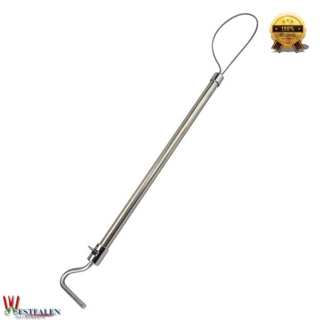 Heavy-Duty Hog Catcher Snare – 23.6" Stainless Steel Pig Holder Pole with Adjustable Steel Rope and Safety Lock Mechanism