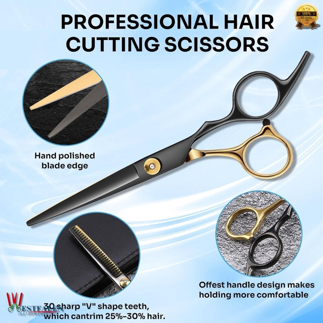 15 Pcs Professional Hair Cutting Scissors Shears Kit – Stainless Steel Hairdressing Tools for Salon and Home Use - Image 3