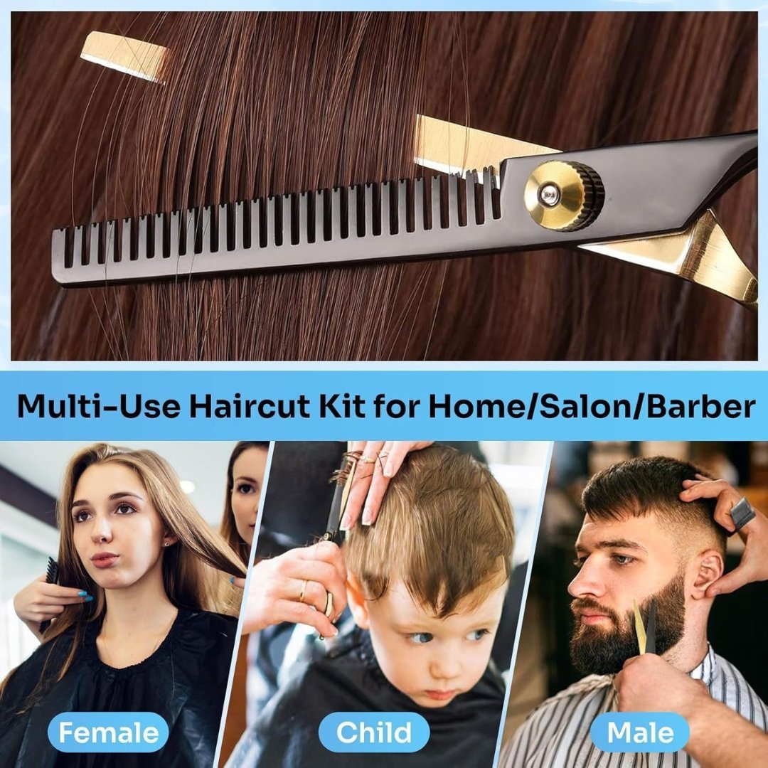 15 Pcs Professional Hair Cutting Scissors Shears Kit – Stainless Steel Hairdressing Tools for Salon and Home Use - Image 6