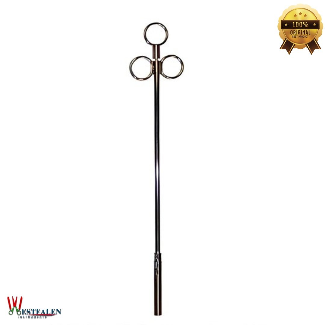 18" x 7/16" Balling Gun – Single Dose | Chrome-Plated Head | Westfaleninstrumente Veterinary Instruments - Image 2