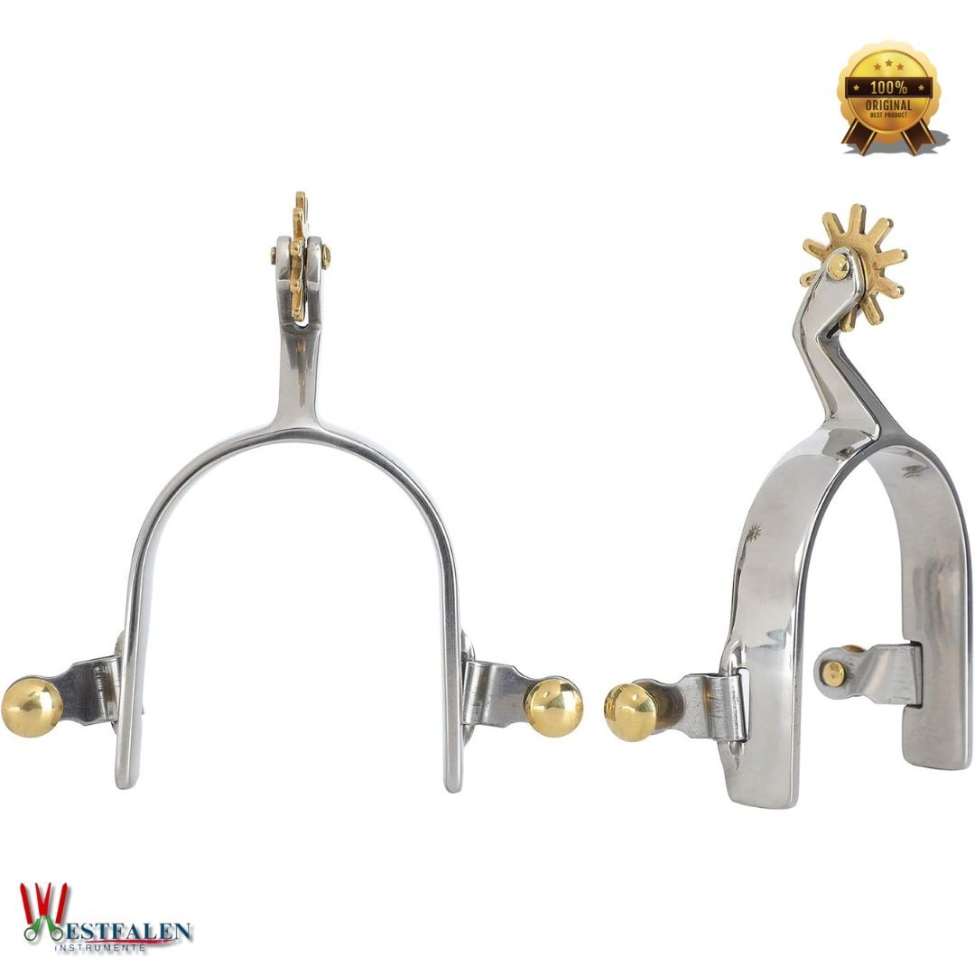 1 Pair Stainless Steel Horse Spurs for Men & Women – Rust-Resistant Cowboy Boot Spurs, Western Riding Gear by WESTFALENINSTRUMENTE