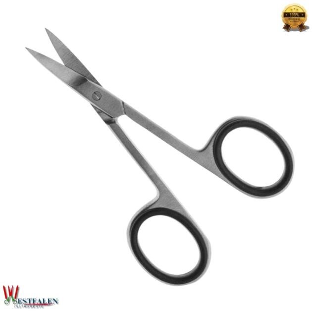 WESTFALENINSTRUMENTE Thin Blade Curved Nail Scissors – Precision Cuticle Trimmer for Nail Art and Grooming