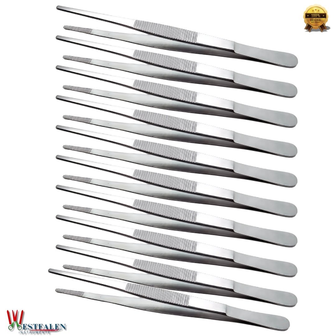 10× Dressing Tweezer 6" Tissue Thumb Forceps – 2cm Serrated Tip Surgical Instruments - Image 2