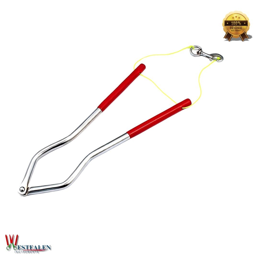 Stainless Steel Bull Holder with Rope – Red Color Dip Handle for Humane Cattle Restraint and Livestock Control - Image 2