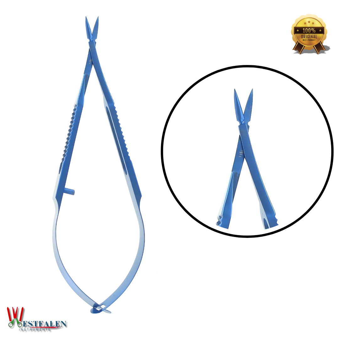 140S Vannas Scissors – Angled Straight Titanium Forceps | Ultra-Precision Ophthalmic Instrument - Image 2