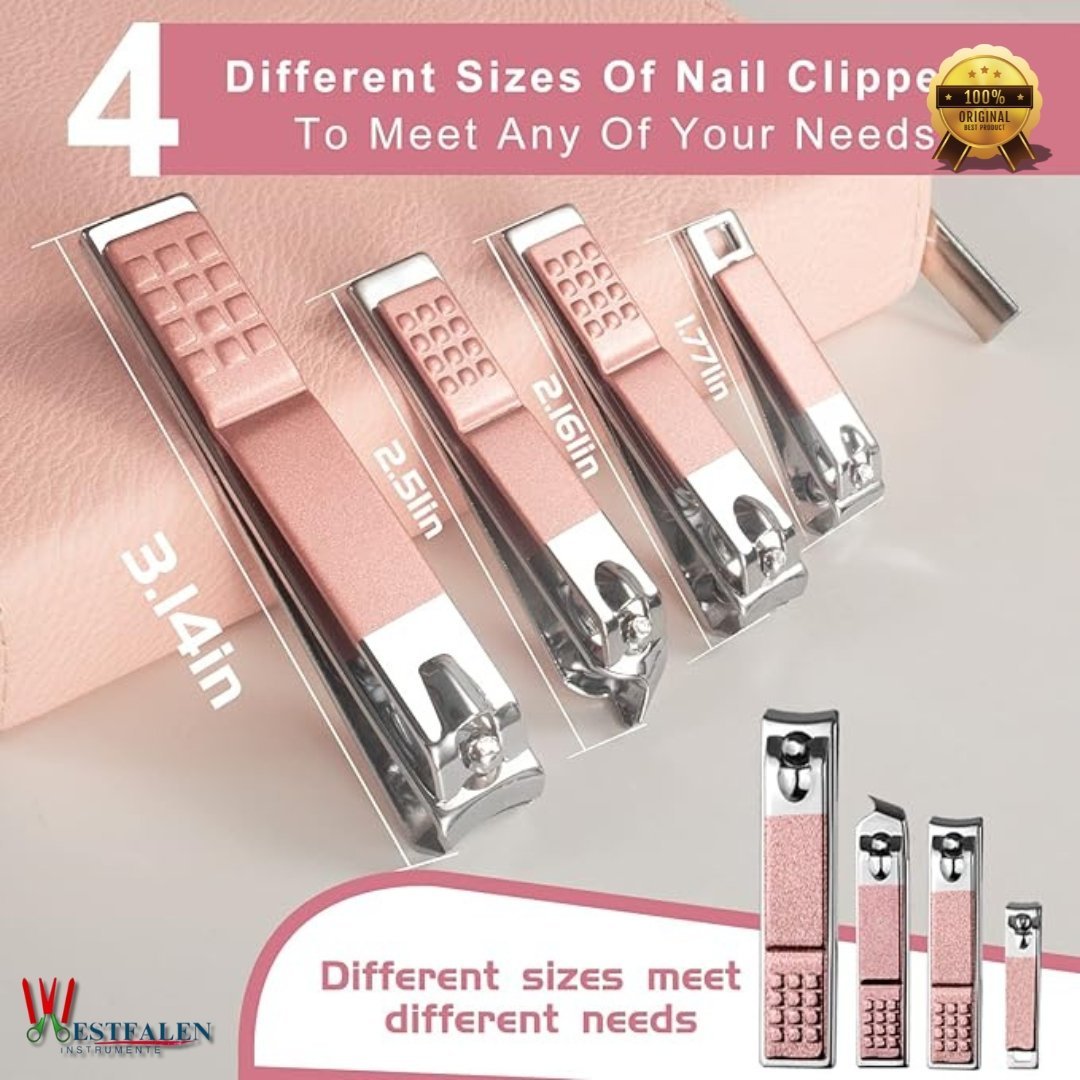 30-in-1 Pink Professional Manicure & Pedicure Set Grooming Kit with Facial, Hand & Foot Care Tools - Image 3