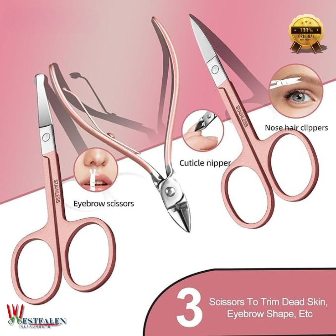 30-in-1 Pink Professional Manicure & Pedicure Set Grooming Kit with Facial, Hand & Foot Care Tools - Image 4