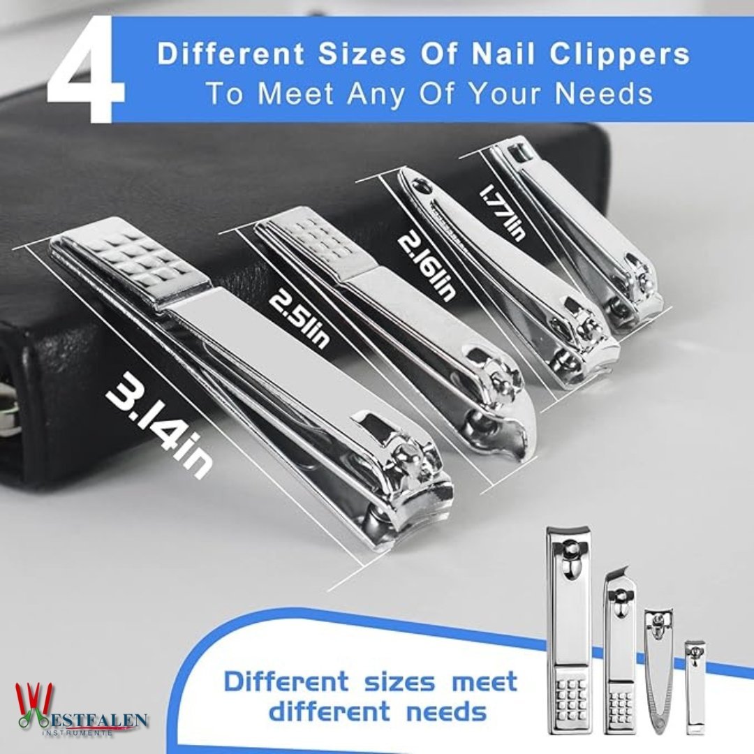 30-in-1 Black Professional Manicure & Pedicure Set Grooming Kit with Facial, Hand & Foot Care Tools - Image 3