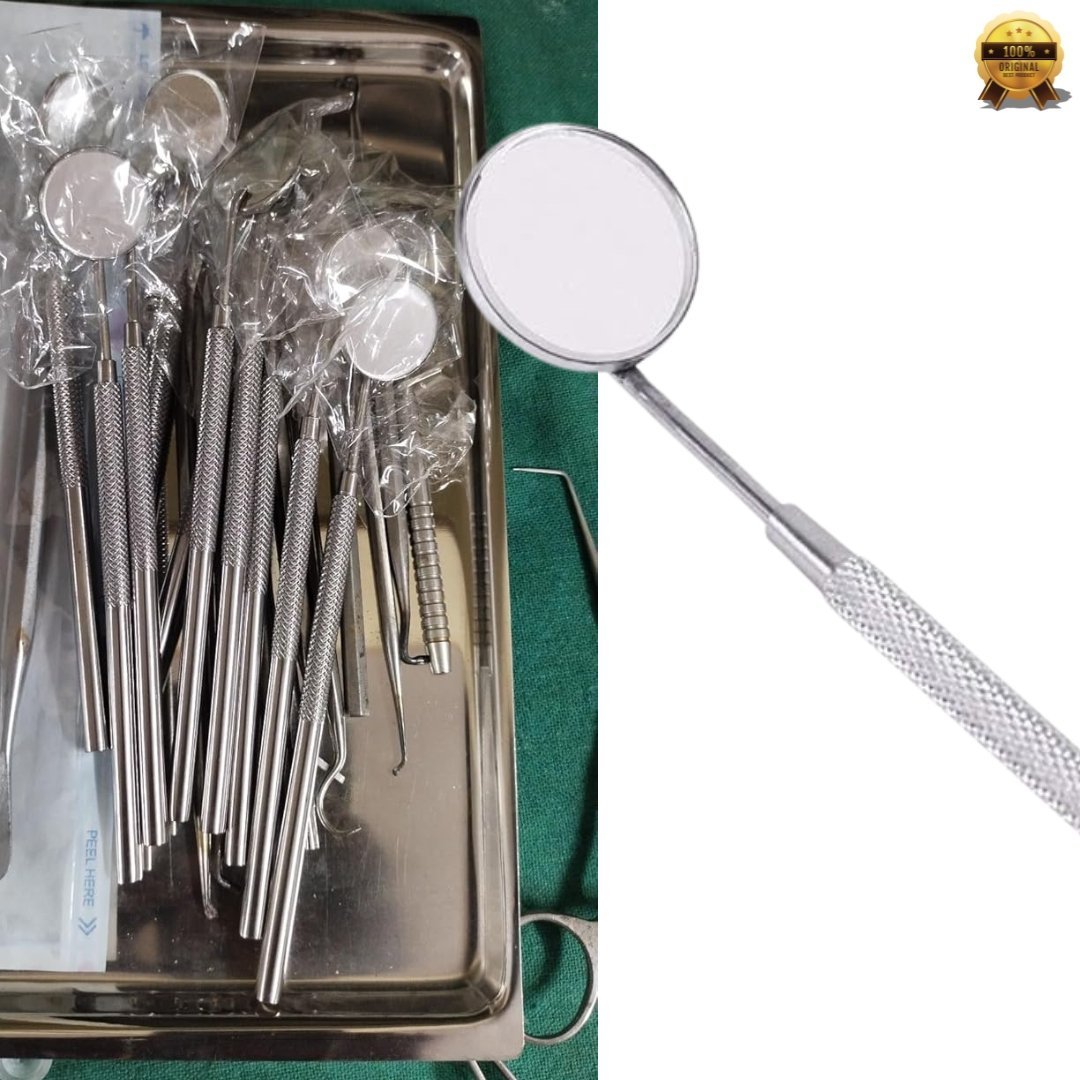 Dental Mouth Mirror with Handle – Stainless Steel, Pack of 10 PCS - Image 4