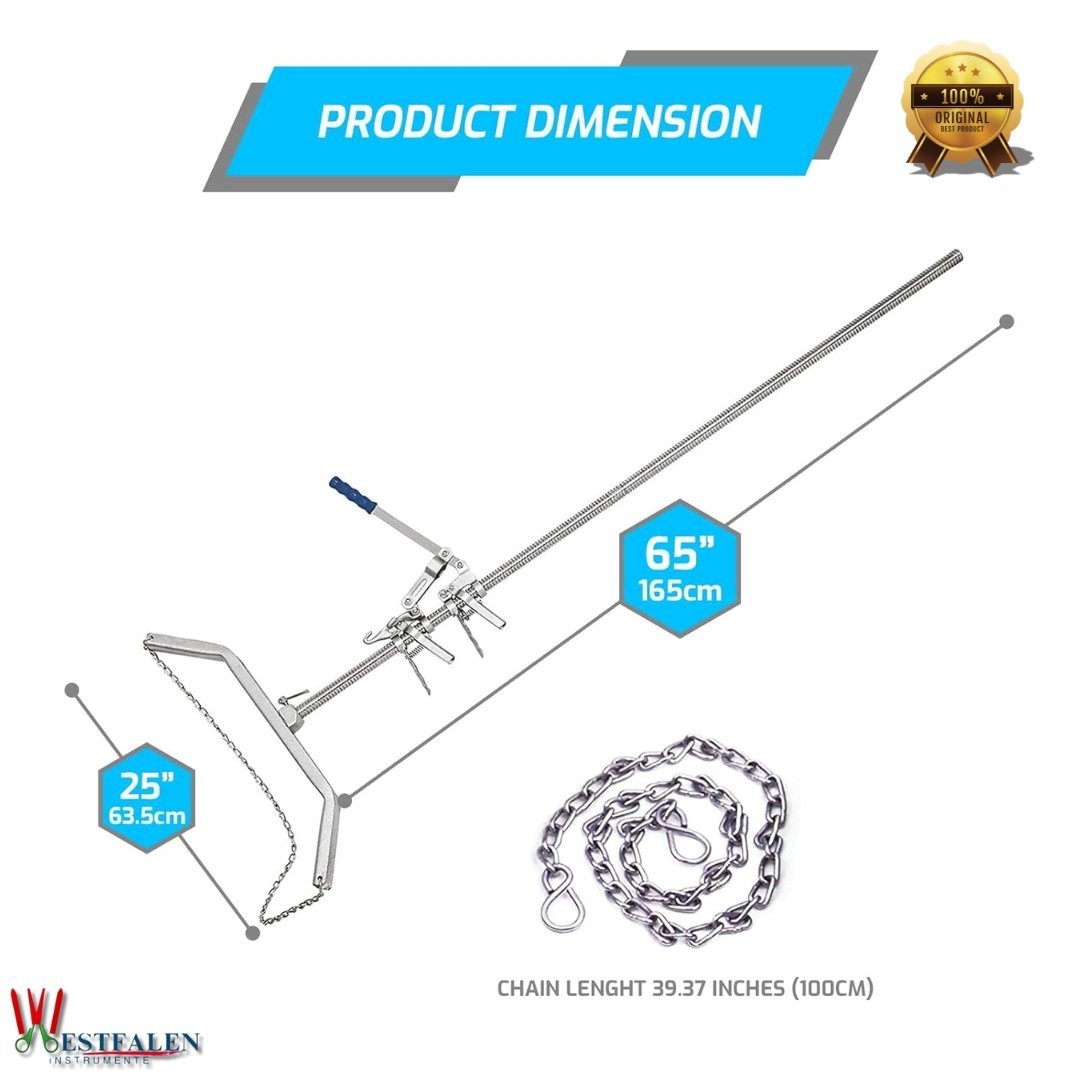 65” Stainless Steel Calf Puller – Precision Ratchet System, Ergonomic Design & Versatile Hook Attachments for Large Breed Cows - Image 5