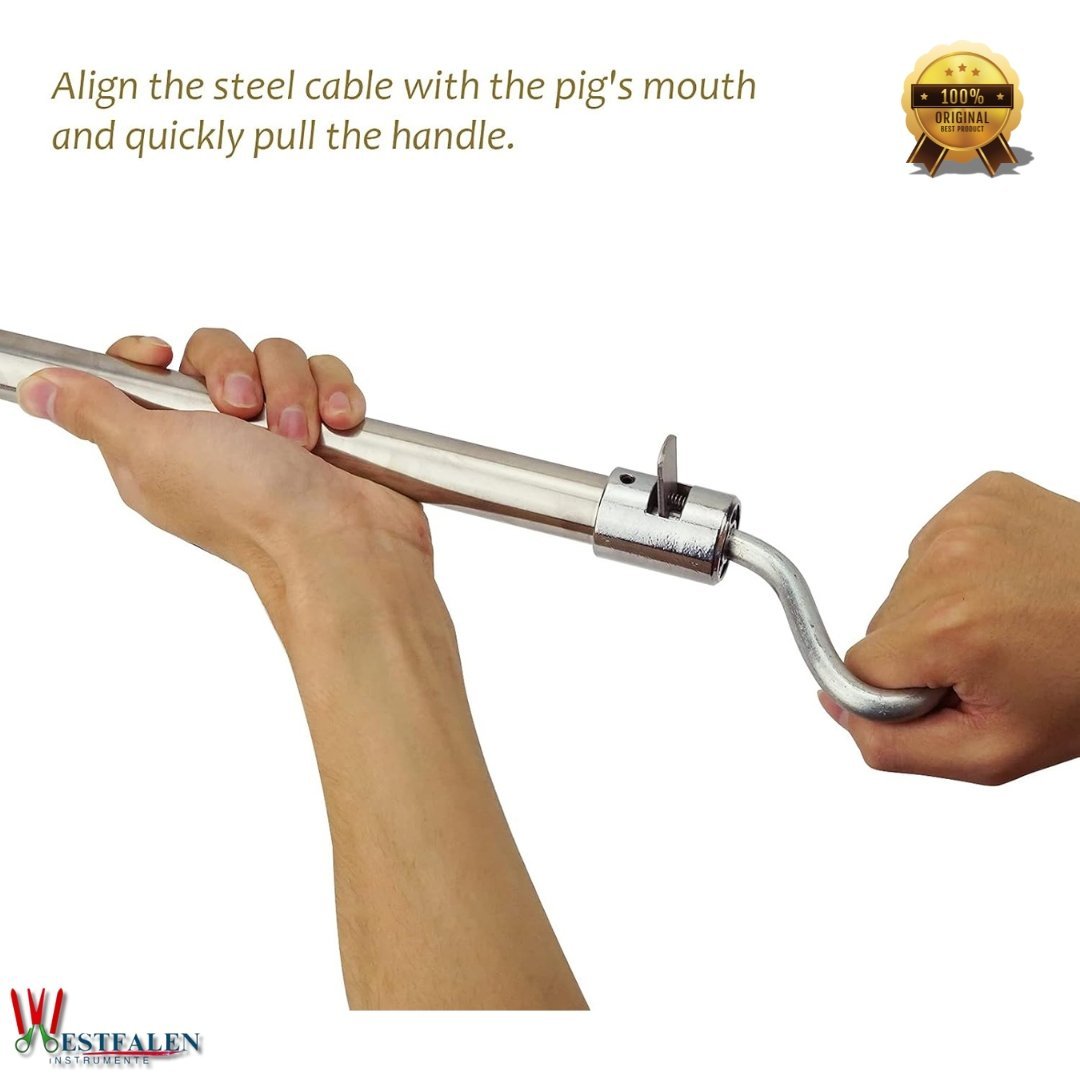 Heavy-Duty Hog Catcher Snare – 23.6" Stainless Steel Pig Holder Pole with Adjustable Steel Rope and Safety Lock Mechanism - Image 7
