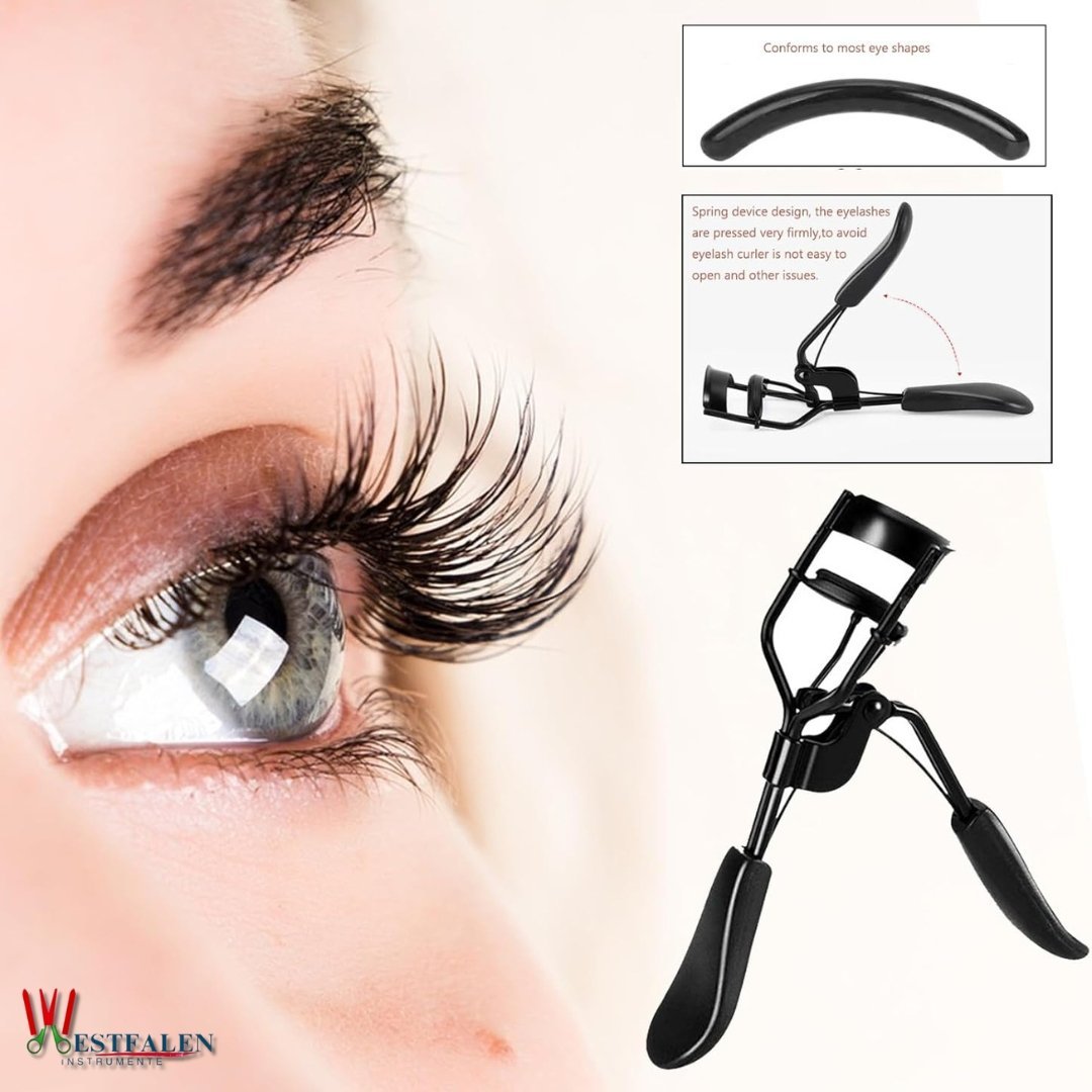 8-Piece Eyelash Curler & Eyebrow Grooming Kit – Complete Lash & Brow Makeup Tool Set (Black) - Image 3