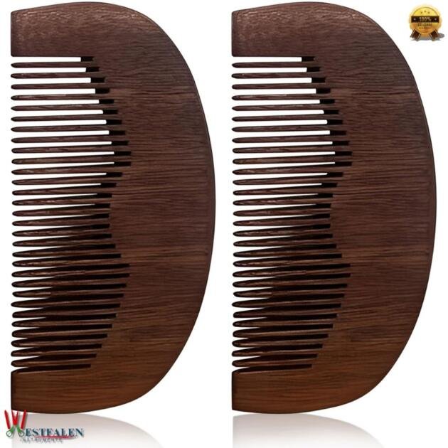 Beard & Mustache Wood Comb – Anti-Static, Pocket-Sized Grooming Tool for Oils & Balms – Suitable for All Beard Types