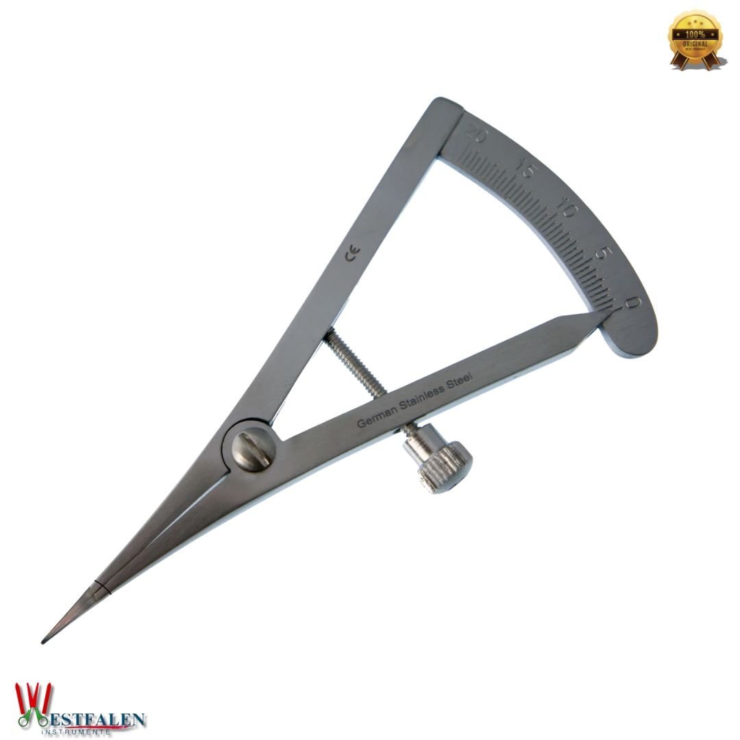 Castroviejo 20mm Calipers Curved Dental Orthopedic Measuring Instruments CE - Image 2