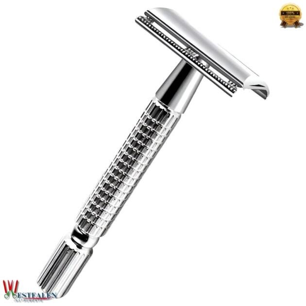 Double Edge Safety Razor for Men & Women – Butterfly Open Shaving Razor with 10 Blades