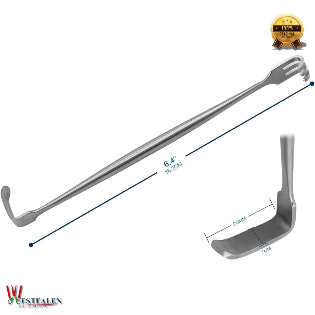 Double-Ended Surgical Retractor 6.375" – Sharp & Blunt Tips for Dermatology and Podiatry - Image 2