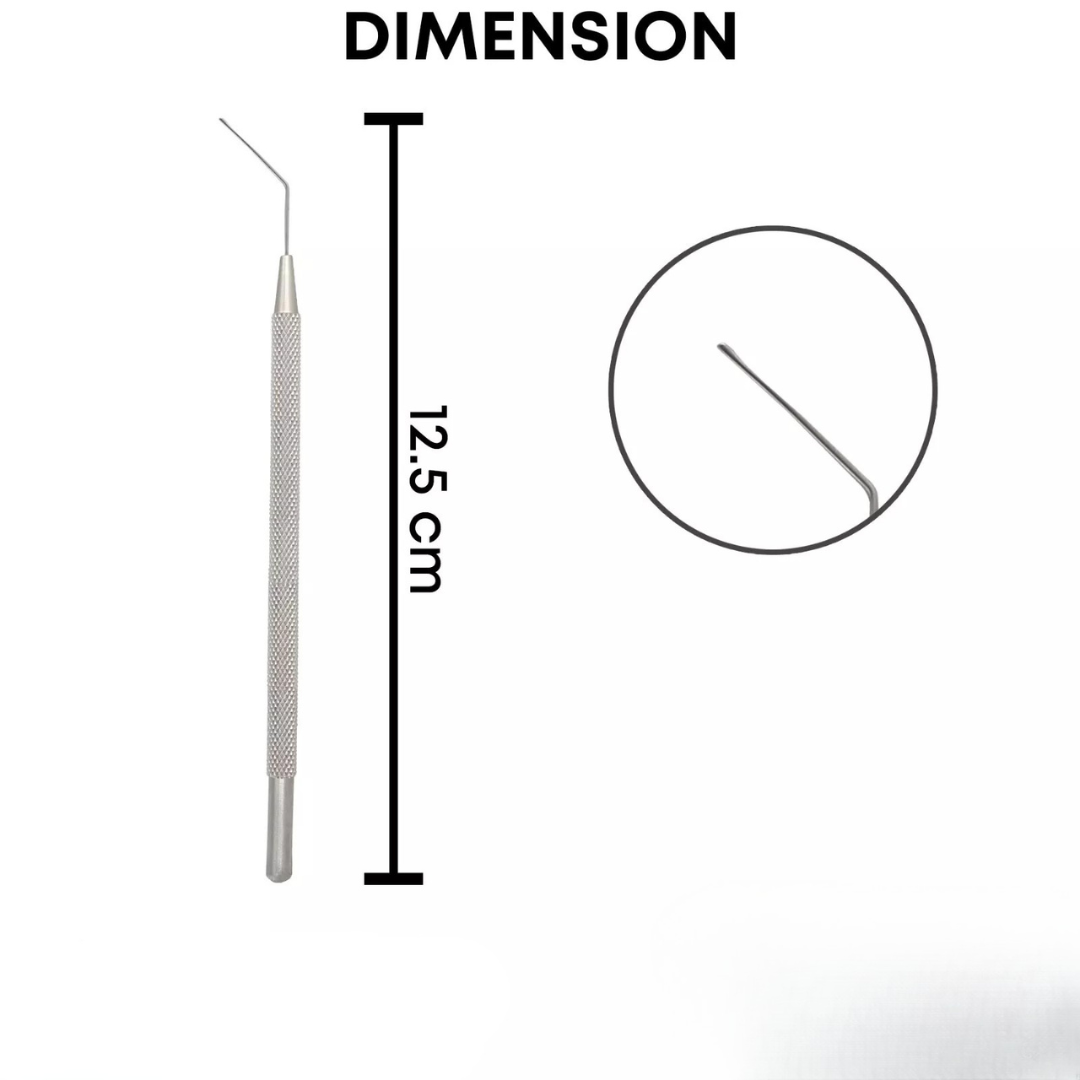 Drysdale Nucleus Manipulator – 12.5 cm Angled Hook Ophthalmic Surgical Instrument - Image 2