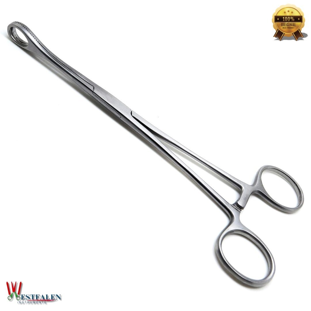 Foerster Sponge Forceps 12" – Straight, Serrated Surgical Holding Instrument (Stainless Steel, Veterinary Grade) - Image 2