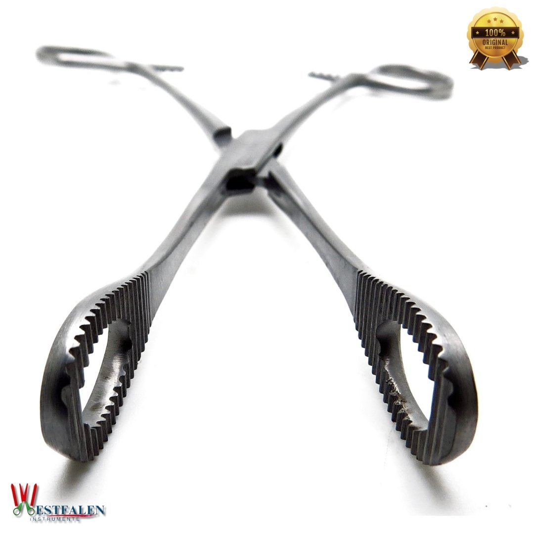 Foerster Sponge Forceps 12" – Straight, Serrated Surgical Holding Instrument (Stainless Steel, Veterinary Grade) - Image 5