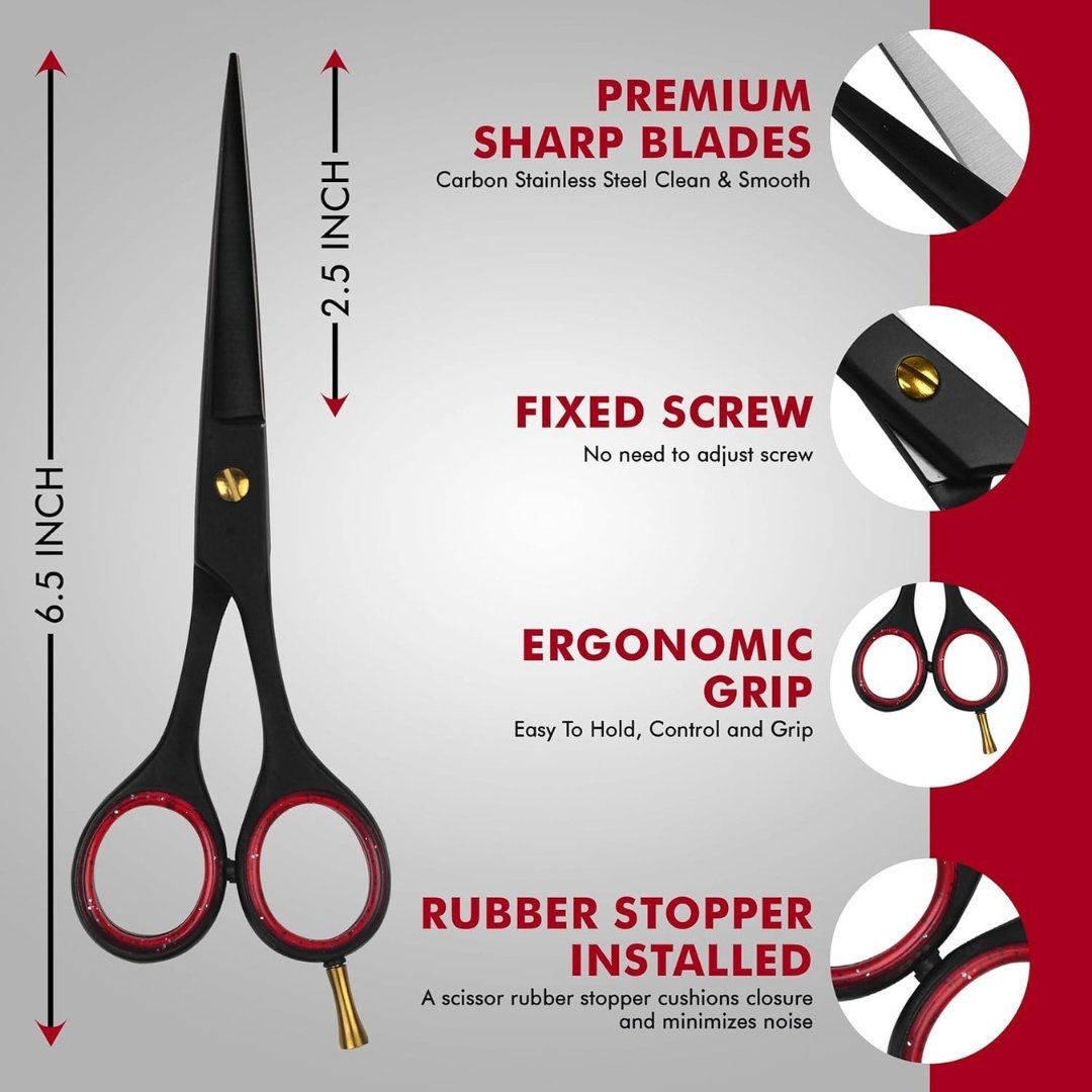 Hair Cutting Scissors 6.5" – Professional Razor Edge Barber Shears for Men & Women – High Carbon Stainless Steel - Image 3