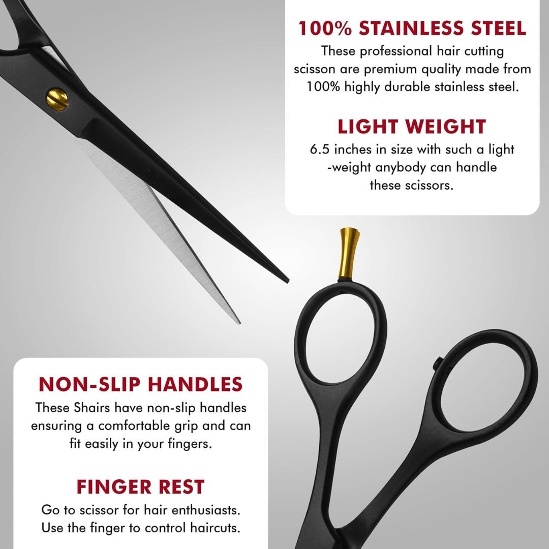 Hair Cutting Scissors 6.5" – Professional Razor Edge Barber Shears for Men & Women – High Carbon Stainless Steel - Image 5