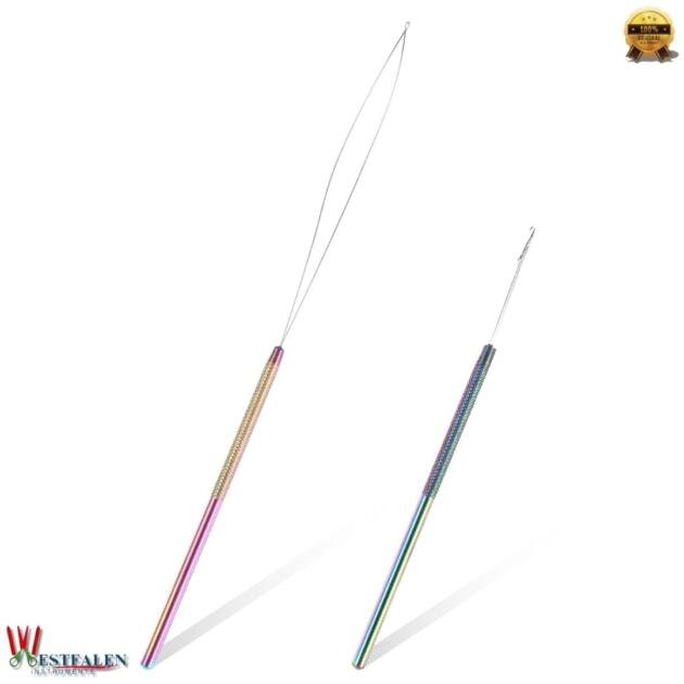Loop Needle & Pulling Hook Tool – Hair Extension Threader Kit for Beads & Styling – 2-Piece Set for Salon & Home Use
