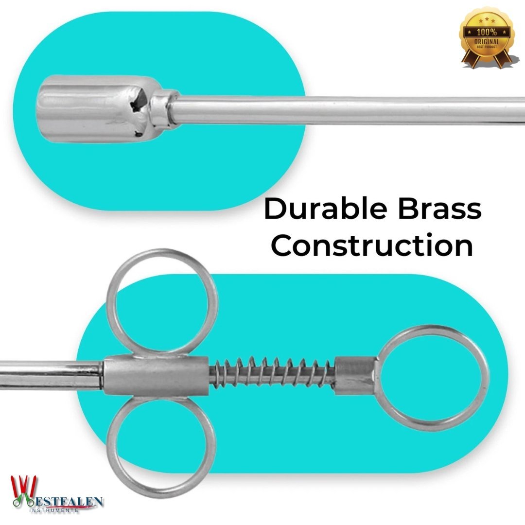Mini Veterinary Balling Gun – 14.75" Brass Tool with 1.25" Metal Head for Efficient Medication Delivery in Cattle & Horses - Image 2