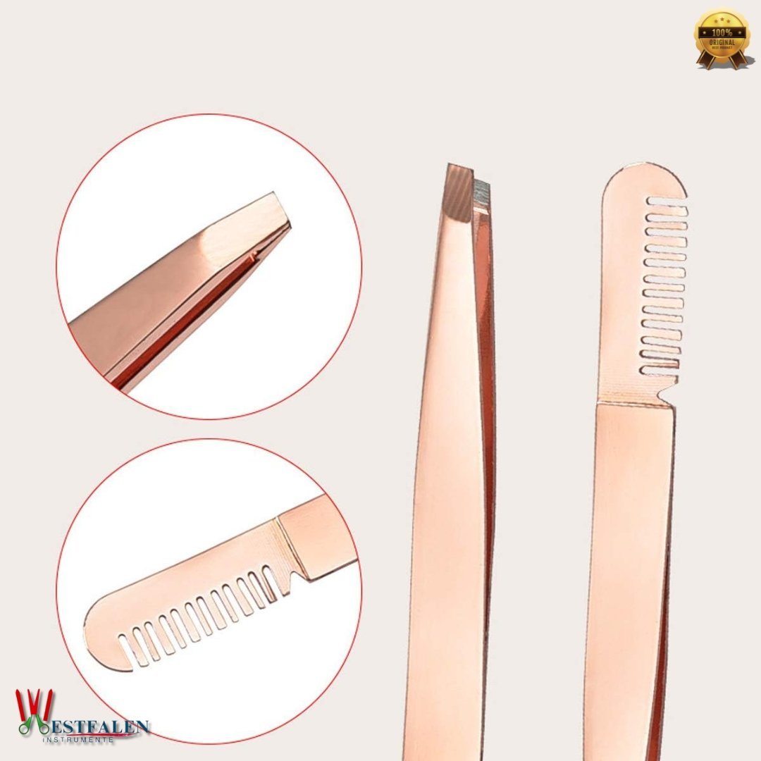 Multifunctional Eyebrow Tweezers with Comb – 10cm Stainless Steel Lash and Brow Grooming Tool - Image 3