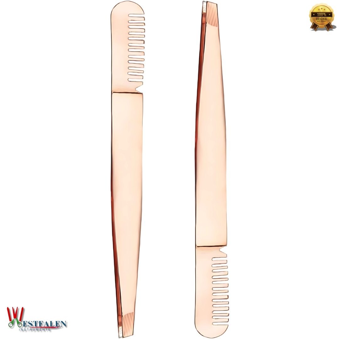 Multifunctional Eyebrow Tweezers with Comb – 10cm Stainless Steel Lash and Brow Grooming Tool