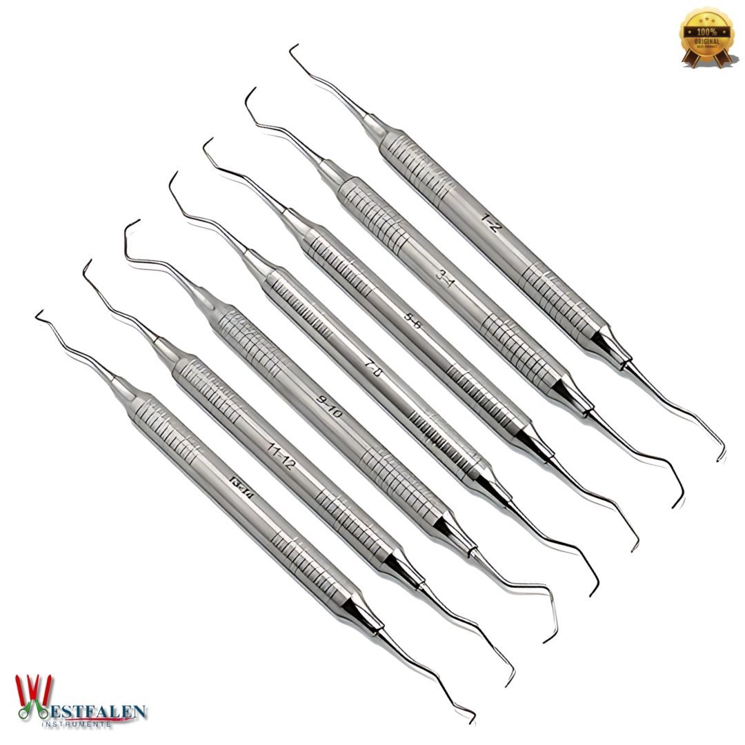 Premium Gracey Curettes & Scalers – Set of 7 with Sterilization Cassette