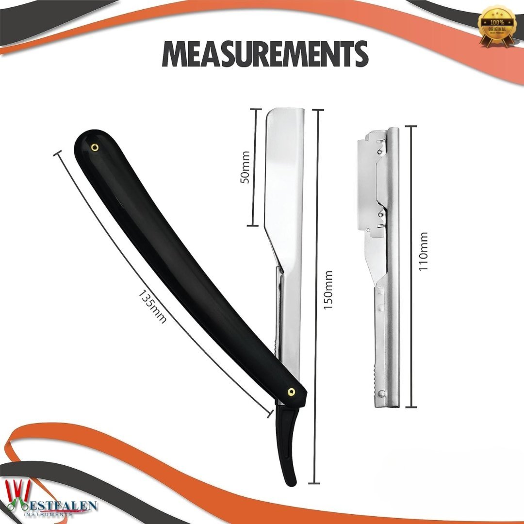Professional Barber Straight Edge Razor with 10 Blades – Manual Shaver, Salon Quality Grooming Tool - Image 2