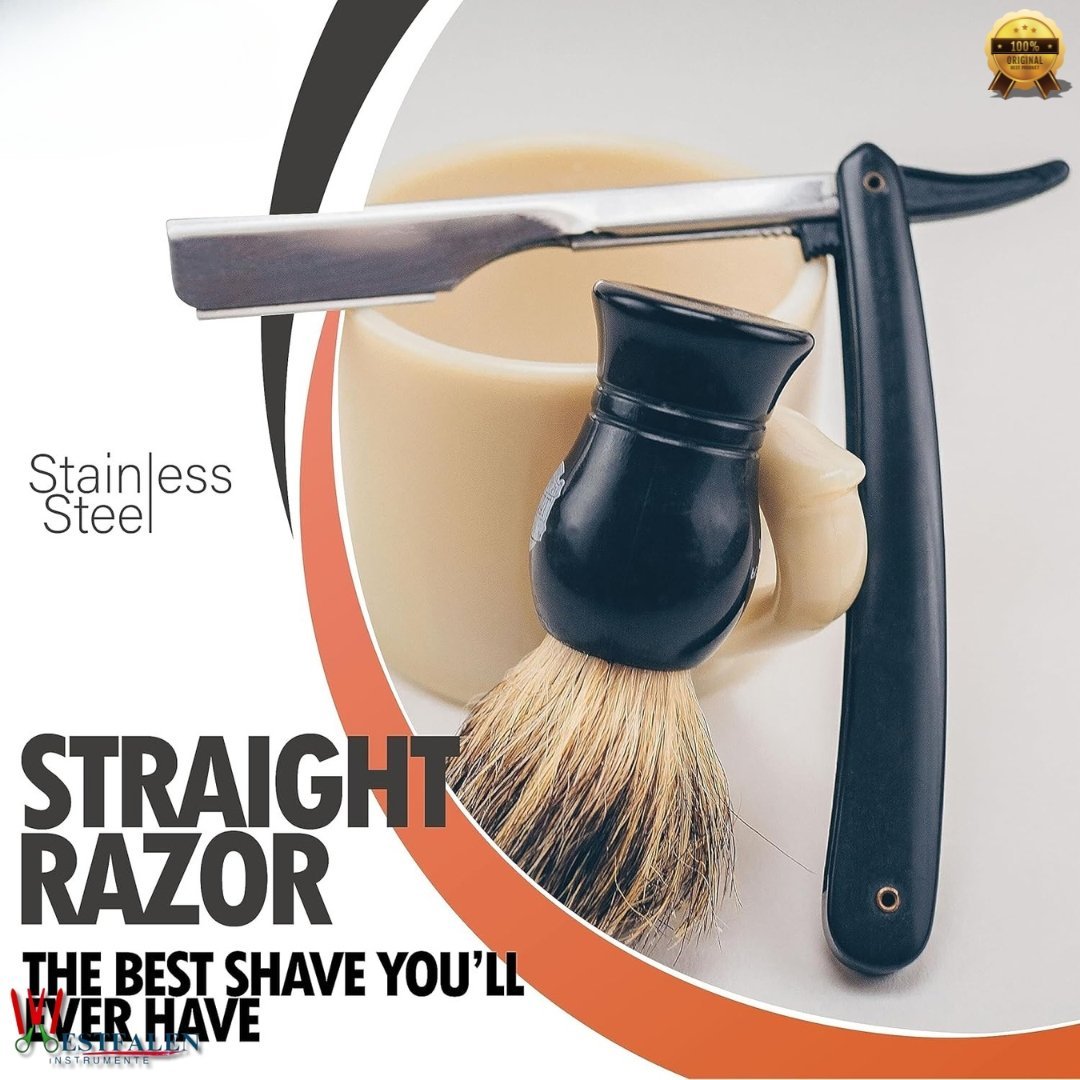 Professional Barber Straight Edge Razor with 10 Blades – Manual Shaver, Salon Quality Grooming Tool - Image 6