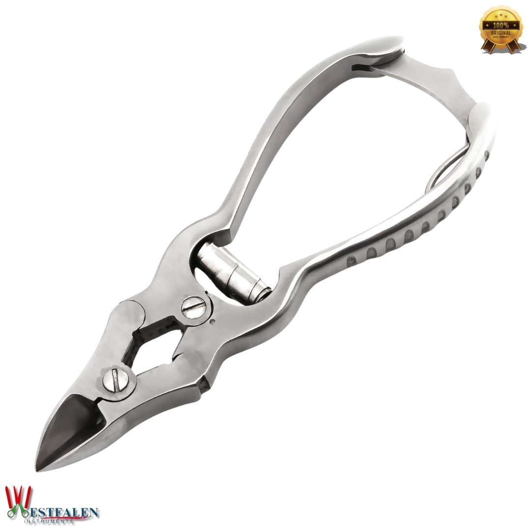 WESTFALENINSTRUMENTE Professional Toenail Clippers 13 cm with Double Gear | Heavy Duty Nail Scissors for Thick and Ingrown Nails | Curved Stainless Steel Nail Pliers