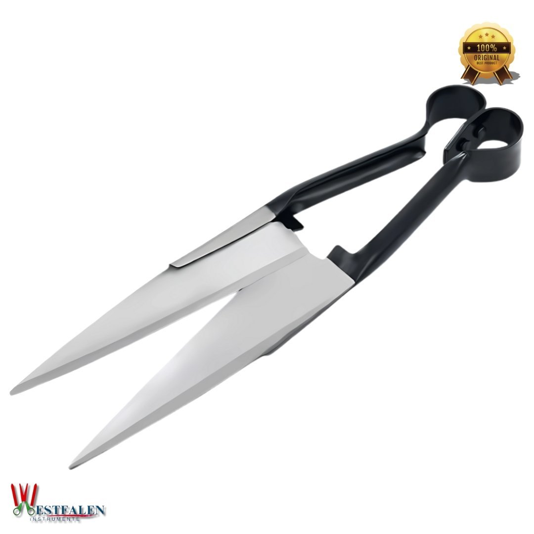 R-Shaped Sheep Shears – 13" Carbon Steel Double Blade Grooming Shears for Large Thick-Haired Animals and Plant Harvesting