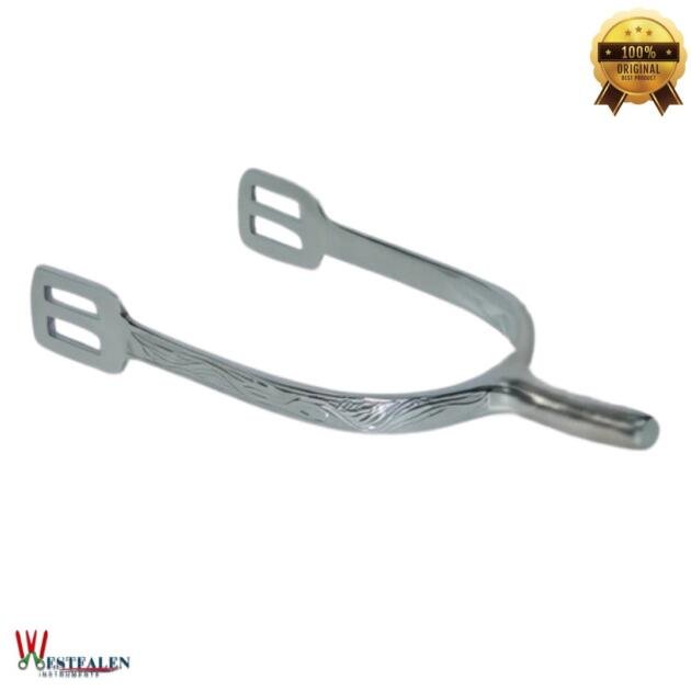 Stainless Steel Western Spurs with Rowel and Swinging Rubber Stoppers – Durable Horseback Riding Gear by WESTFALENINSTRUMENTE