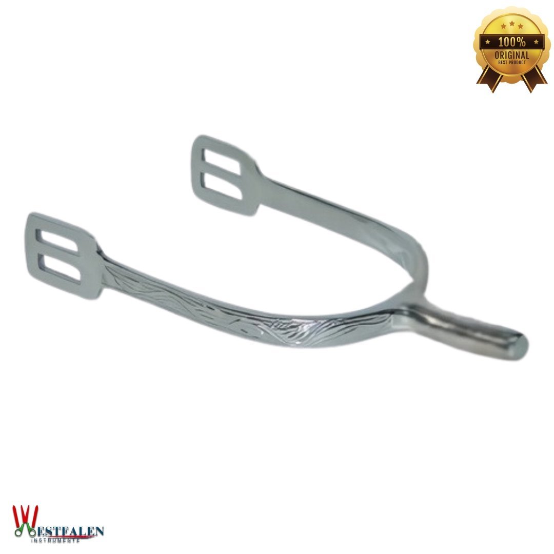 Stainless Steel Western Spurs with Rowel and Swinging Rubber Stoppers – Durable Horseback Riding Gear by WESTFALENINSTRUMENTE