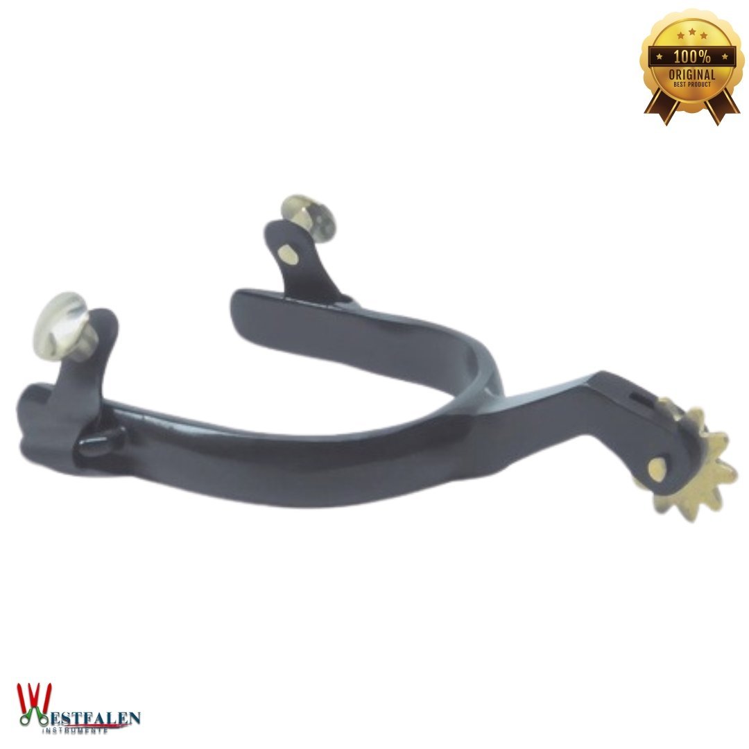 Stainless Steel Western Spurs with Rowel and Swinging Rubber Stoppers – Durable Horseback Riding Gear by WESTFALENINSTRUMENTE 4