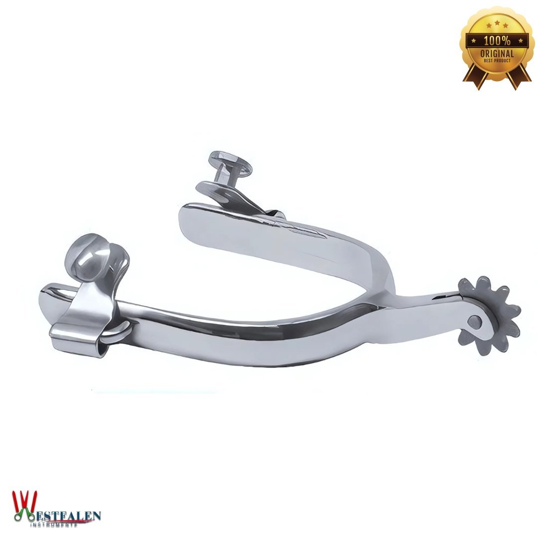 Stainless Steel Western Spurs with Rowel and Swinging Rubber Stoppers – Durable Horseback Riding Gear by WESTFALENINSTRUMENTE 5