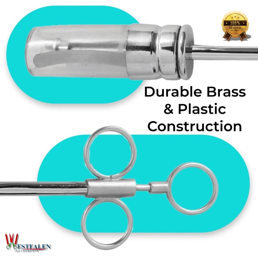 Veterinary Balling Gun – 2.5" Plastic Head, 17" Long Brass Shaft for Precise Medication Delivery in Livestock & Cattle - Image 3