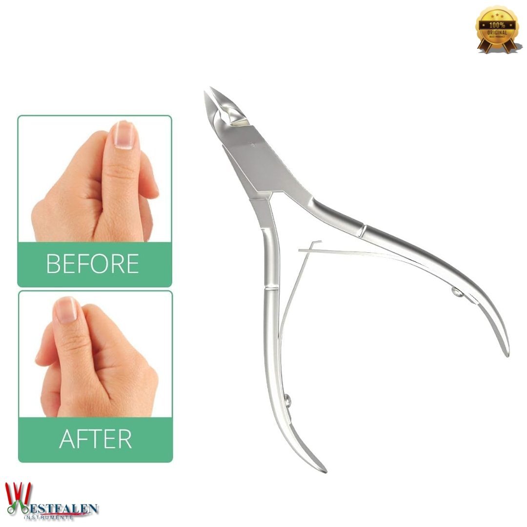 WESTFALENINSTRUMENTE Professional Stainless Steel Cuticle Nipper with Double Spring | Precision Nail Care Tool for Manicure & Pedicure | Ergonomic Design - Image 2